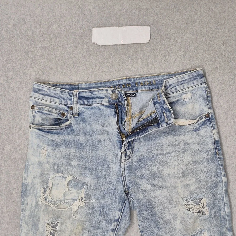 American Eagle Men Jeans 34X32 Blue Denim Next Level Flex Skinny Grunge READ